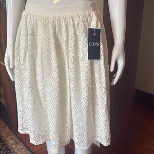 NWT size small Chaps Women's Cream Lace Skirt